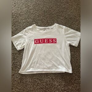 GUESS white t-shirt with red logo